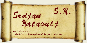Srđan Matavulj vizit kartica